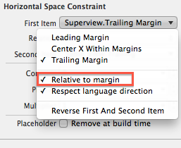 iOS 8 Relative to margin